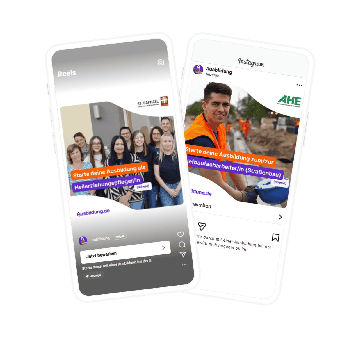 Smartphone Mockups mit Beispielen von Social Booster Cases