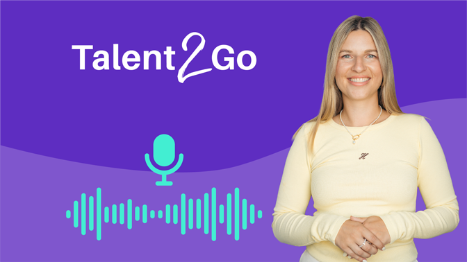 Podcast-Titelbild mit Sabine Furtwängler von Talent2Go als Gast der Folge