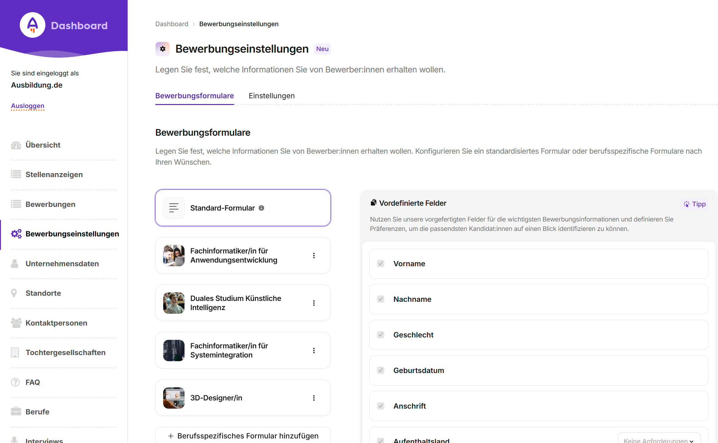 Partnerdashboard Bewerbungseinstellungen_crop